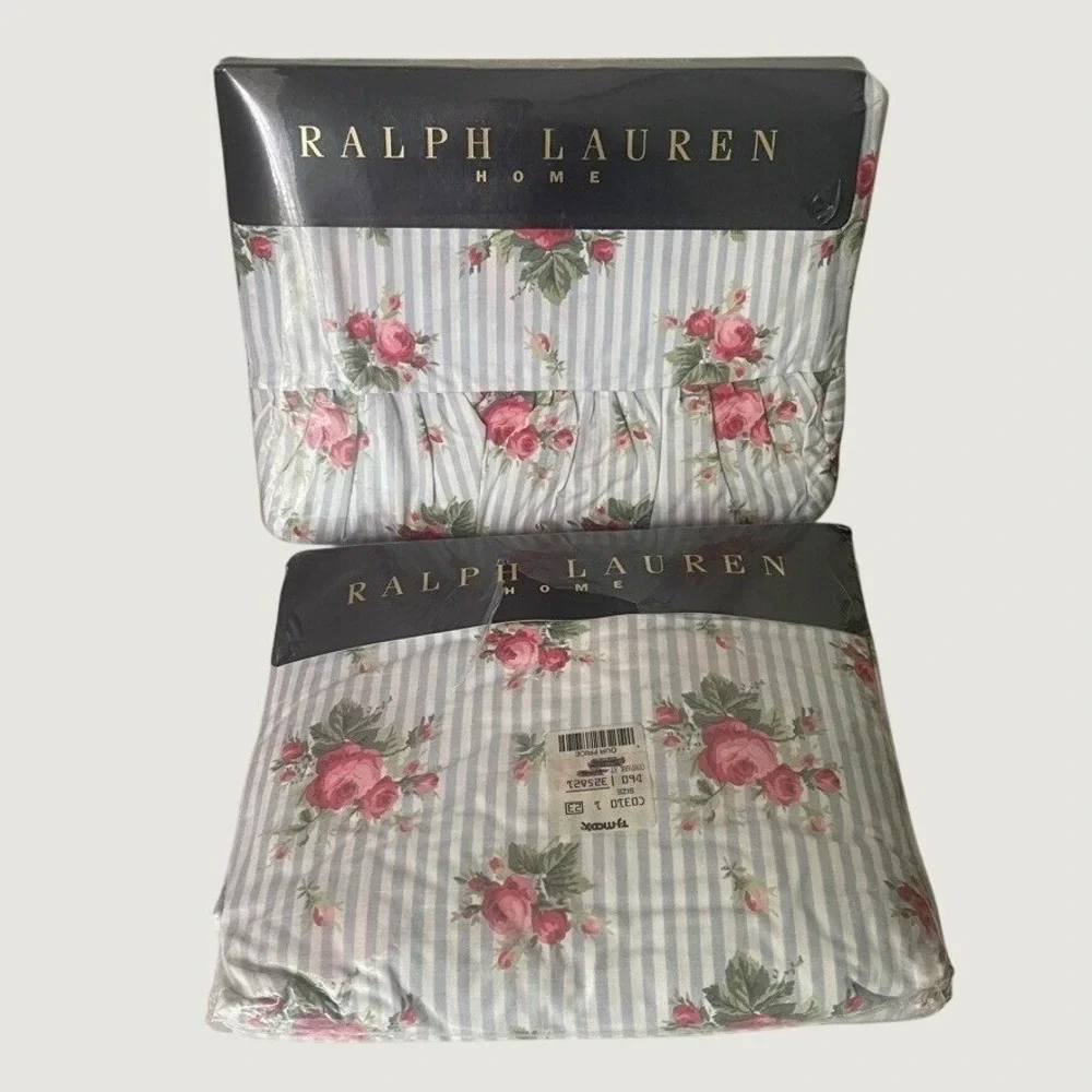 Vintage Ralph Lauren Emma Floral Twin Sheet Set Flat & Deep Fitted NOS USA